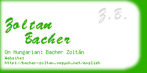 zoltan bacher business card