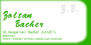 zoltan bacher business card